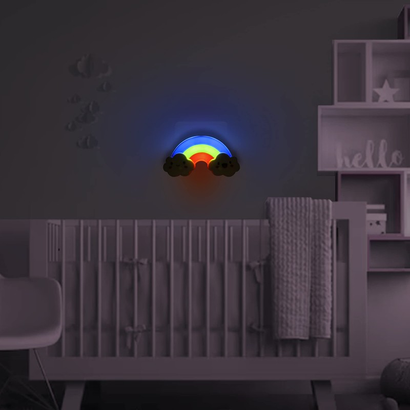 Annmore Night Light Socket Children's Rainbow Socket Light with Twilight