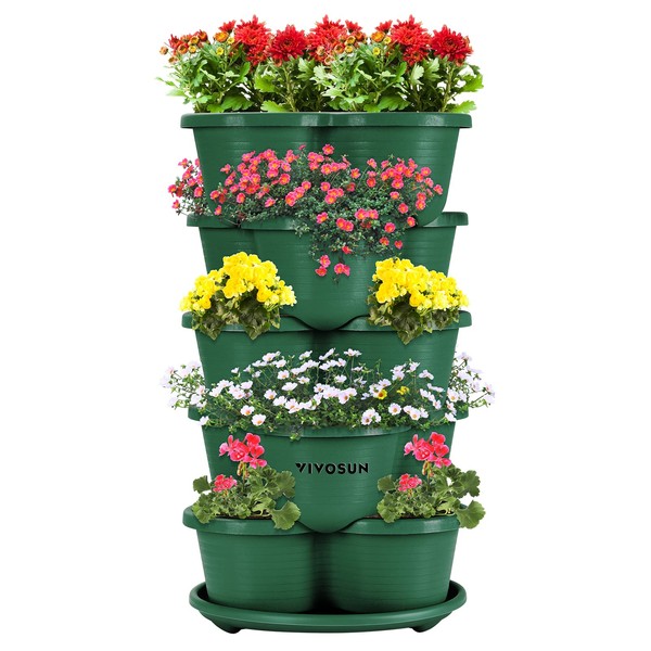 VIVOSUN VIVOSUN 5 Tier Vertical Gardening Stackable Planter for Strawberries,