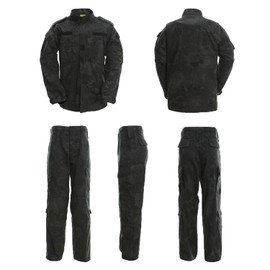 LANBAOSI Men's Tactical Jacket and Pants Military Hunting ACU Uniform 2PC Apparel Suit