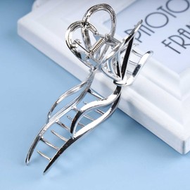 Yheakne Vintage Metal Hair Claws Clip Alloy Hair Claws Clip Silver Large Hair Holder Clips Minimalist Hair Clip French Pine Hair Clip Hair Accessories for Women and Girls (Silver D)