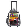 Rolling Clear Backpack, Heavy Duty See Through Bookbag, Transparent PVC