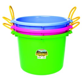 Little Giant Plastic Muck Tub (Hot Pink) Durable & Versatile Utility Bucket with Handles (70 Quart) (Item No. PSB70HOTPINK)