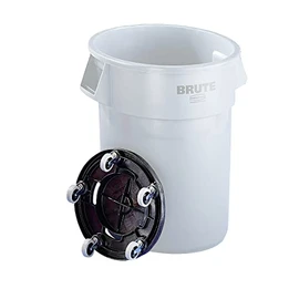Rubbermaid Commercial Brute Round Twist On/Off Dolly, 250lb Cap, 18dia x 6 5/8h, Black - Includes one Each.