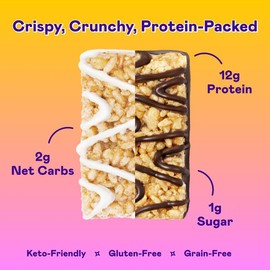 16 Magic Spoon Protein Cereal Treats (4 Boxes) - Marshmallow & Chocolate Peanut Butter Flavors - Snack