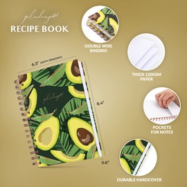 PLANBERRY Recipe Book – Blank Hardcover Cookbook to Write in Your Own Recipes – Empty Cook Book Journal to Fill in – Blank Family Recipe Notebook – 60 Recipes, 14x21cm (Dragon Fruit)