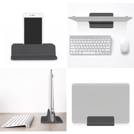 Zoojoy Laptophalterung, vertikal, mit verstellbarer Dockingstation, Halterung für Laptops, kompatibel mit allen Laptops (schwarz)