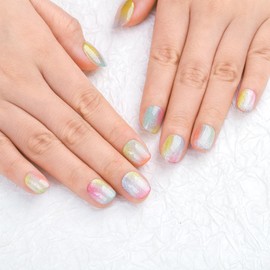 Sethaxy Handmade Nail Tip, Round Tip, Atmosphere, Press-On Nail, Caramel Color, Short False Nails, Matte, Simple, Faux-Nail, Stylish, For Small Nails, Chinese Self Nails, Cute Nail Art, Glossy, Home