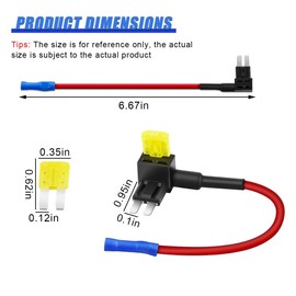 ZIMISI 10PCS Micro2 Fuse Tap, 12V 50058R Micro II with 20A Fuses Holder, Car Add a Circuit Fuse Tap Adapters, Car ATR Blade Adapter Add On Dual Circuits for Vehicles Trucks Boats (Micro2)