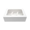R&J 4 Pack - 6 Hole Cupcake Boxes, White Bakery