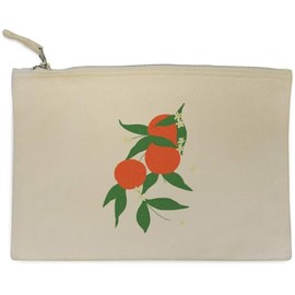 'Oranges And Blossom ' Canvas Clutch Bag/Accessory Case (CL00040032)