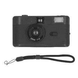 35MM Film Camera Reusable Lightweight Vintage Camera Built in Flash with 28MM F/8 Lens 1/120s Shutter Speed Black