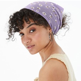 TOBATOBA Floral Hair Scarf Headband 5 Pcs Hair Bandanas for Women Bandana Headband Chiffon Boho Headbands for Women Elastic Head Bandana Floral Bandana Headbands for Women Girls Hair Accessories
