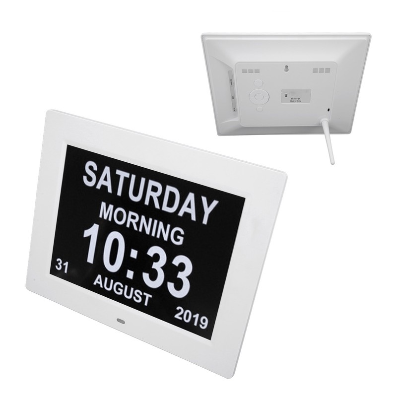 10 Inch Digital Calendar Clock 8 Languages Auto Dimming Electronic