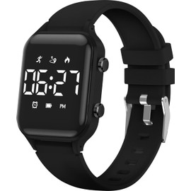 caprock Kids LED Digital Watch with Pedometer 50ATM Waterproof with Distance Calculation/Vibration Dual Alarm Stopwatch