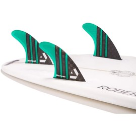 DORSAL Surfboard Fins Thruster 3 Set Future Compatible Medium Green