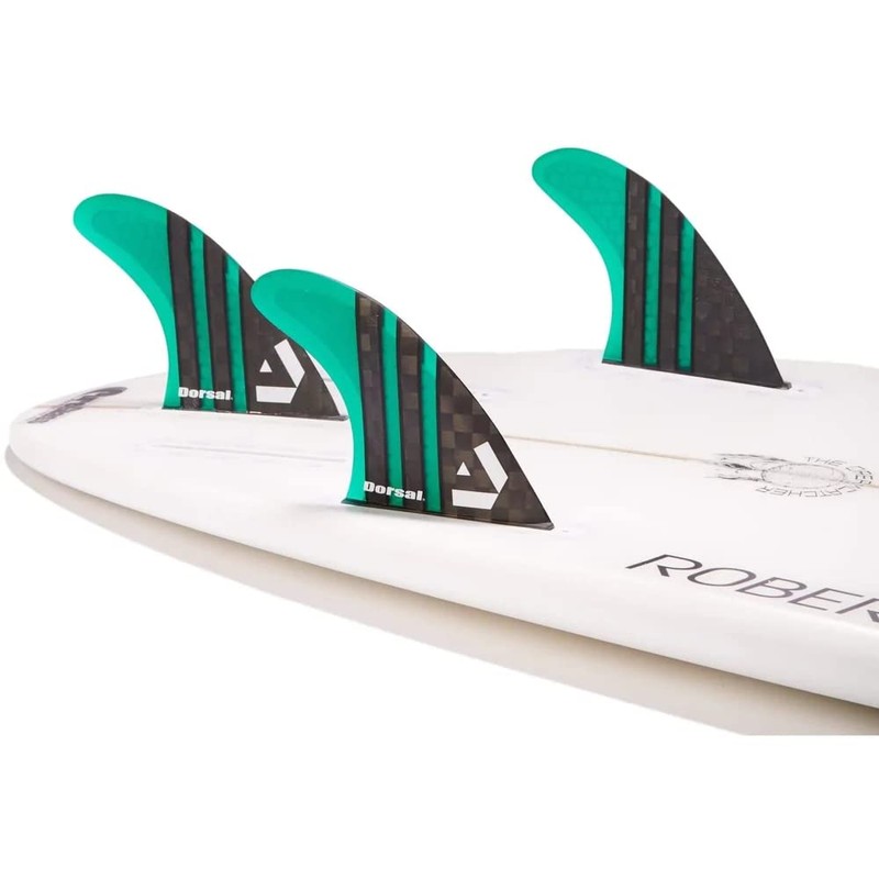 DORSAL Surfboard Fins Thruster 3 Set Future Compatible Medium Green