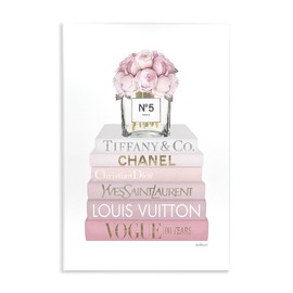 Stupell Industries 'Pink Rose Bouquet Bookstack', Wall Plaque Art, 10 x 15 Inches, Easy to Hang and Sturdy, Made in USA, by Amanda Greenwood