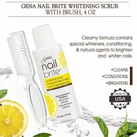 Gena Exfoliante Blanqueador Gena Nail Brite Con Cepillo, Limpia E