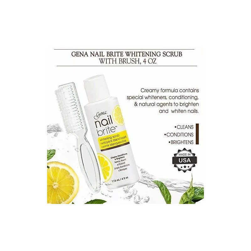 Gena Exfoliante Blanqueador Gena Nail Brite Con Cepillo, Limpia E