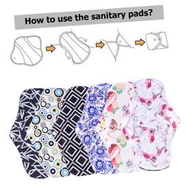 FOMIYES 7pcs Material Bamboo Charcoal Sanitary Napkins Leak Comfortable for Health-conscious Women Random Style