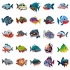 50Pcs Piranha Stickers for Water Bottle,Scrapbook,Bike,Guitar,Laptop, Computer,Skateboard,Motorcycle,Luggage,Suitcase,Cool Cute Fish Vinyl
