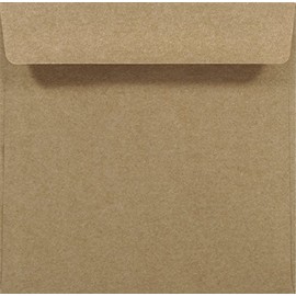 Netuno 100 Sand-Brown Square Envelopes Kraft Paper 170 x 170 mm Straight Flap Without Window Envelopes Square for Invitation Cards Birthday Cards Christmas Cards Envelopes Natural