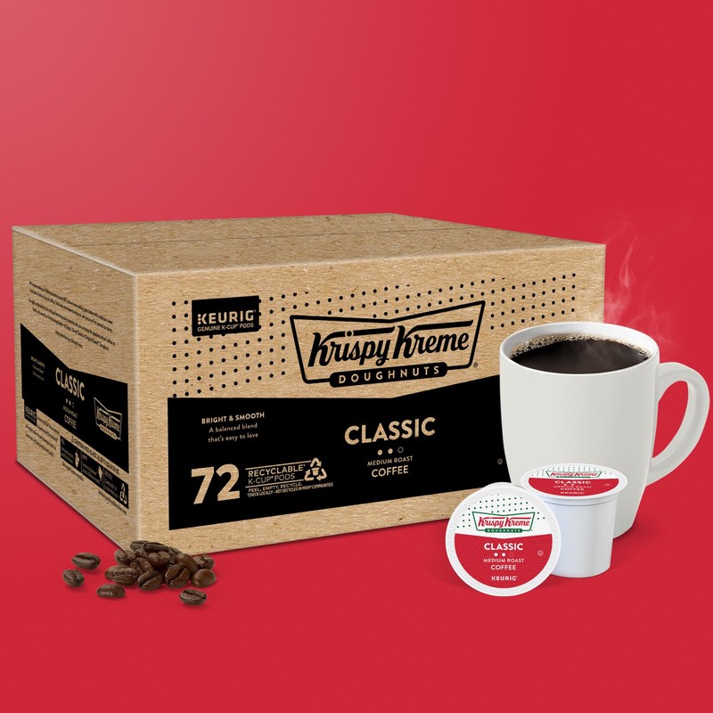 Krispy Kreme Classic, Single-Serve Keurig K-Cup Pods, Medium Roast Coffee,
