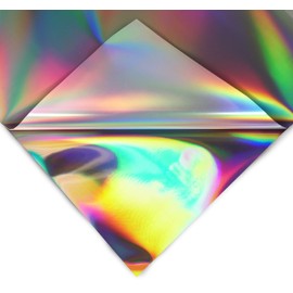 VViViD V2 HTV - Película de vinilo de transferencia térmica (plata holográfica, 10 x 5 pies)