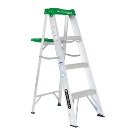 Louisville Ladder 4-foot Aluminium Step Ladder with tool tray, 225-Pound Load Capacity, Type II, AS4004