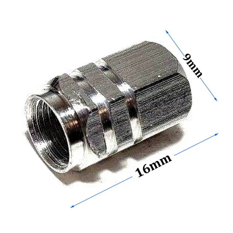 SHENKENUO 4 Silver Aluminum Wheel/Tire Valve Stem Cap Car Truck