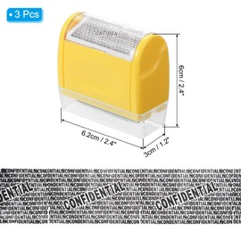 PATIKIL Identity Theft Protection Roller Stamps, 3 Pack Wide Confidential Roller Stamp Guard Your ID Roller for Address Security Privacy Protection, Yellow