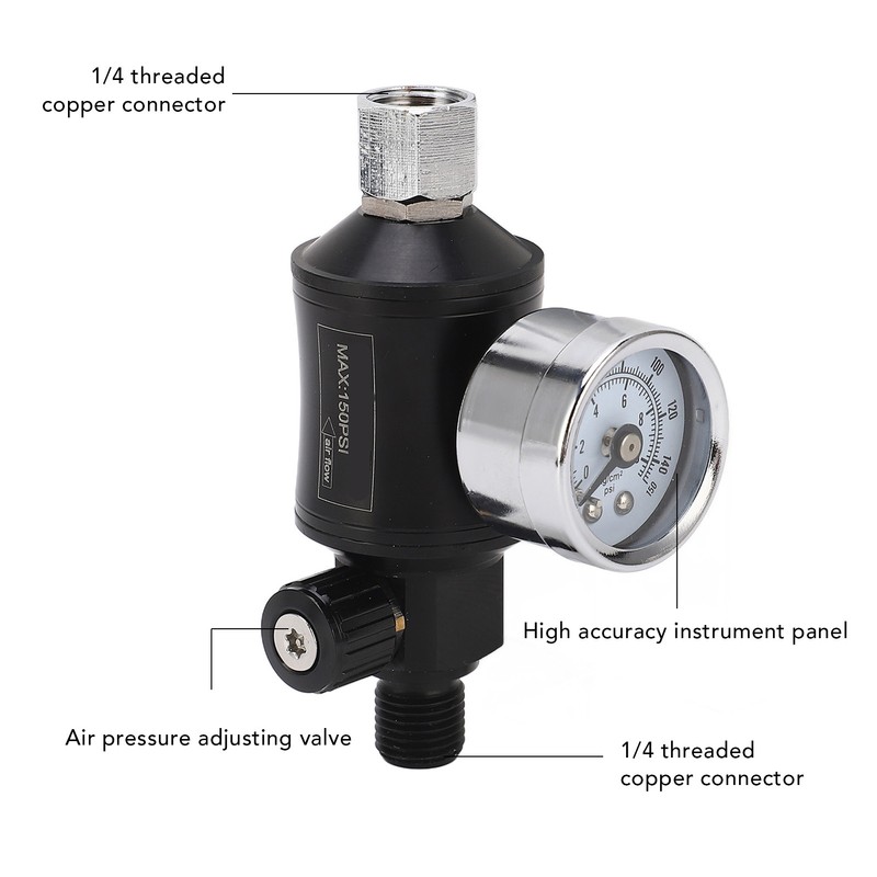 Air Pressure Regulator Filter Pneumatic Adjusting Valve with Gauge for