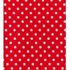 Printed Polycotton Craft Fabric Material - Polka DOTS ON RED,