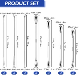 Artcome 23 Pcs 304 Stainless Steel Micro Spoop & Lab Spatula Set - Mixing Spatula - Laboratory Sampling Scoop - Powder Scoop for Empty Pill Capsules Filling