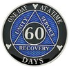 Simply Minimal AA 60 Days Silver Color Plated Coin, Alcoholics