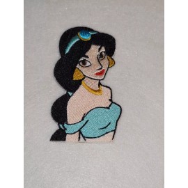 Handmade Jasmine Princess DIY 3.75-inch Iron on Embroidered Applique Patch