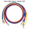 3Pcs AC Charging Hose Detection Liquid Filling Refrigerant Pipe 3Colour