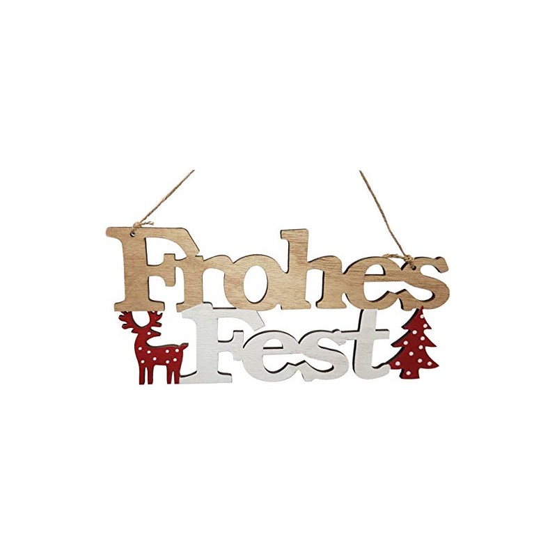 Wichtelstube-Kollektion Wooden Door Sign Window Decoration Merry Christmas Door Hanger