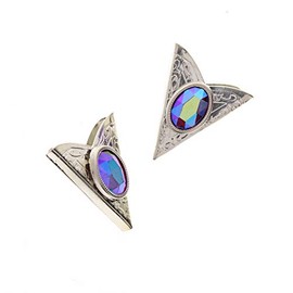 Ruby Crystal Collar Tips-Western Collar Tips-Dress Shirt Collar Stays-Silver Finish-Collar Stays for Men & Women