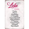 Schatzmix Tin Sign with Saying Recipe Love Ingredients Soul Metal