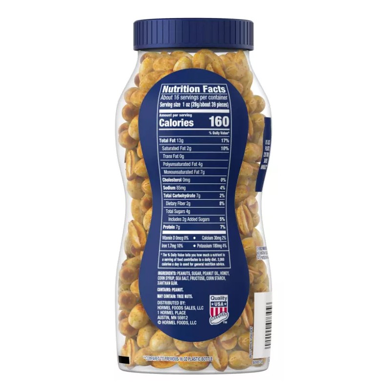 PLANTERS Honey Roasted Peanuts - Sweet & Salty, 16 oz