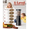 Electric Salt and Pepper Grinder Set with Storage Base, Stainless