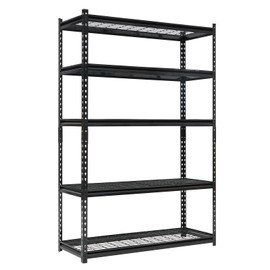 71" H/47 W/18 D Garage Shelving Heavy Duty, 2200LBS Garage Storage Shelves, 5-Tier Adjustable Metal Storage Rack for Industries, Warehouses, Basement