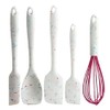 Trudeau White Confetti 5pc Silicone Spatula, Spoonula & Whisk Set