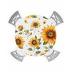 AYTTBIS Sunflower Watercolor Round Fitted Tablecloth with Elastic,Waterproof Oil Proof