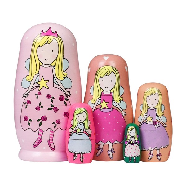 HYCLES Nesting Dolls for Kids for Kids Xmas Gifts Matryoshka for Boys Girls Wooden Toys Angel