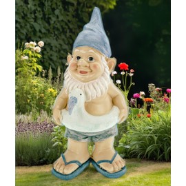 Udo Schmidt Bath Gnome with Swimming Ring Garden Gnome 31 cm Garden Gnome Figure