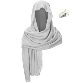 Post Apocalyptic Shawl Scarf for Kids Costume Shaman Cowl Medieval Sash Retro Cloak Cosplay White S