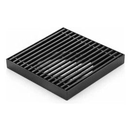 Desagüe De Piso Cuadrado De Acero Negro Mate 10-10 Cm