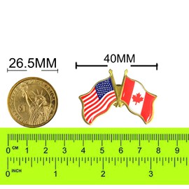 6/Pack Friendship -Canada American Flag Lapel pins Bulk Metal United States US USA CA Candian Lapel Pins Badge Souvenir For Hat Bag Travel Gifts